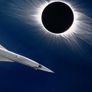 Une vue par l'IA de l'éclipse du Concorde. © ChatGPT
